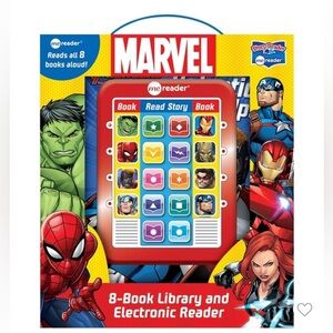 Pi Kids Marvel Electronic Me Reader and 8-Book Library Boxed Set NWT
